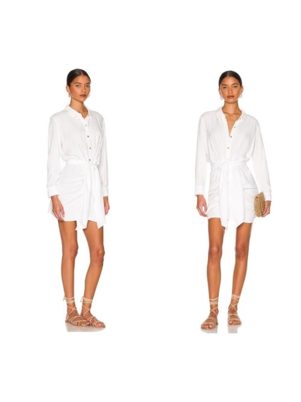 Lspace white aura button down dress small